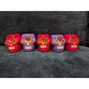 Day of the Dead Sugar Skull Air Plant Or Candle Holders - Set of 5